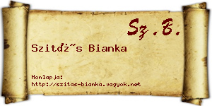 Szitás Bianka névjegykártya