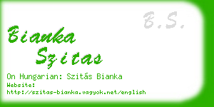 bianka szitas business card